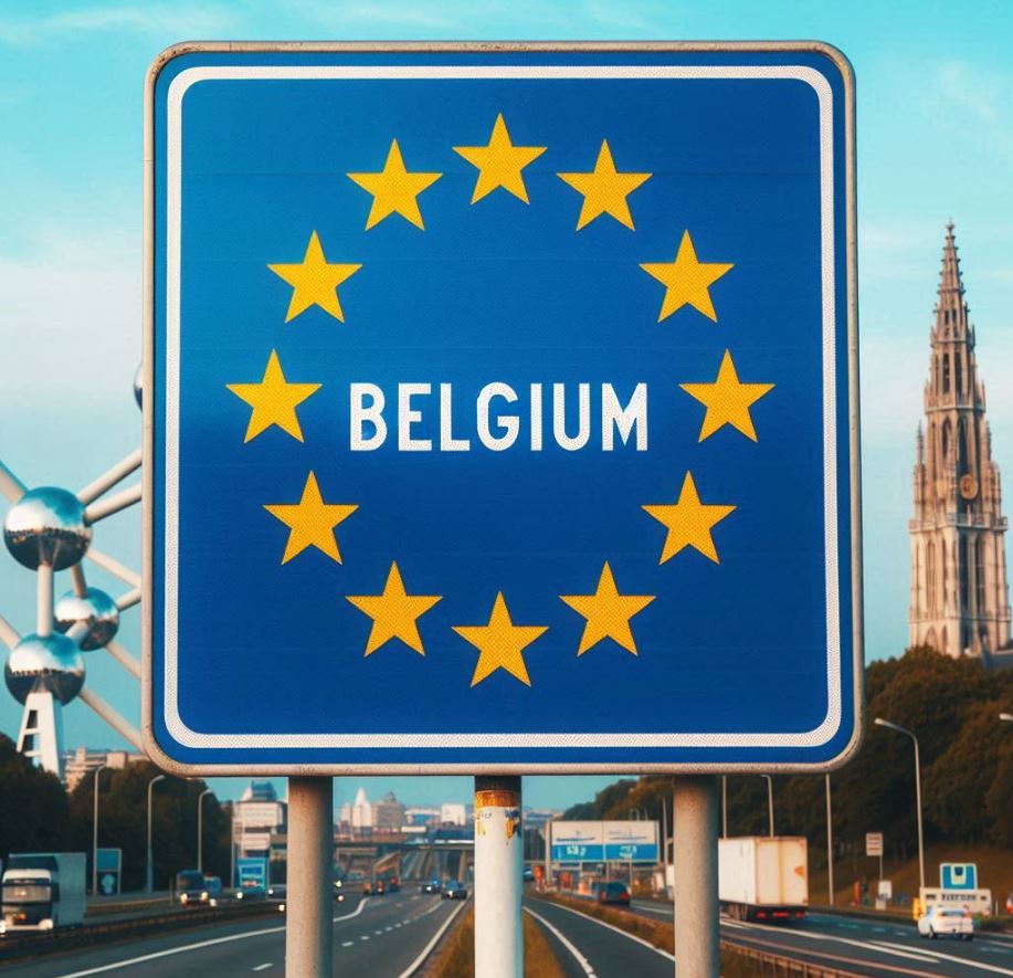 Border sign Belgium